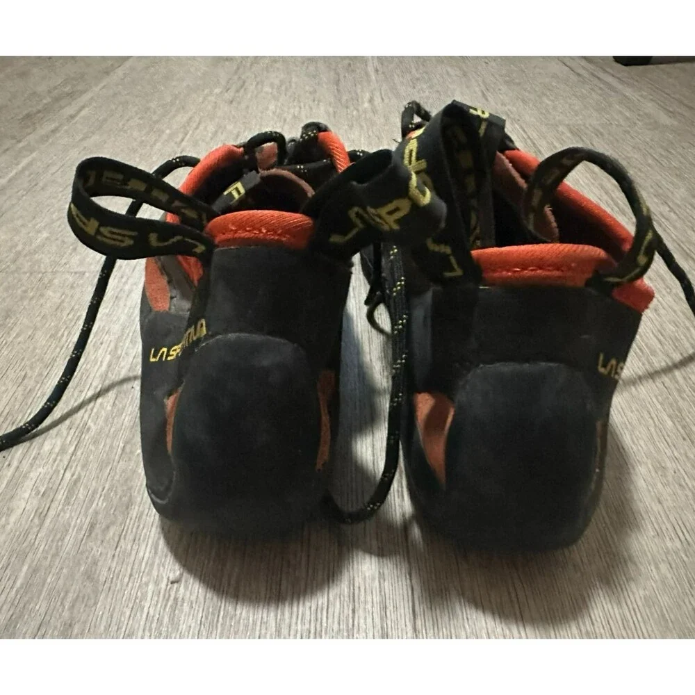 La Sportiva TarantuLace - Mens Sz 12 - Orange Black Mountain Rock Climbing Shoes